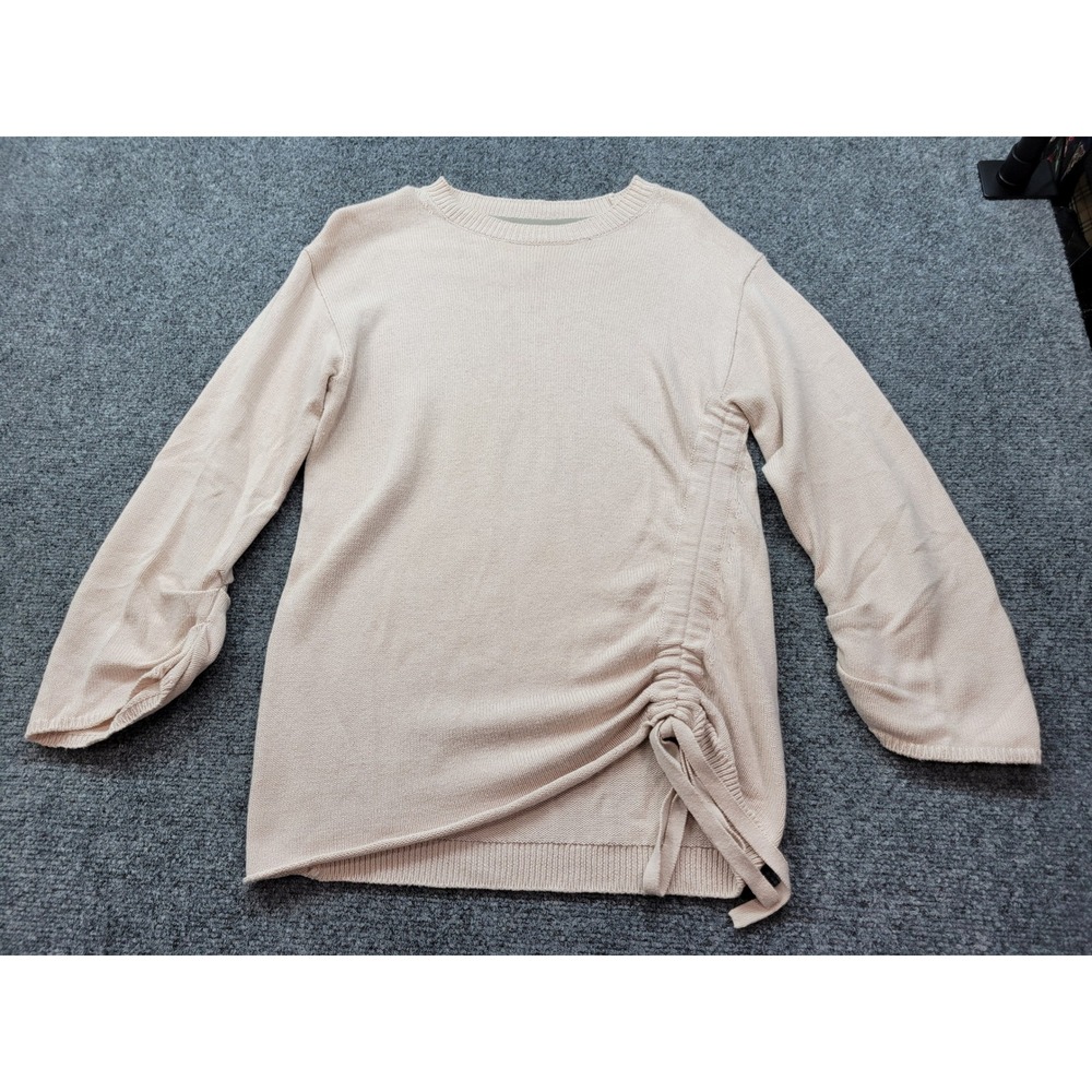 Brochu Walker BCC2377 Cotton Cashmere Ruched Side Tie Sweater Pink Small